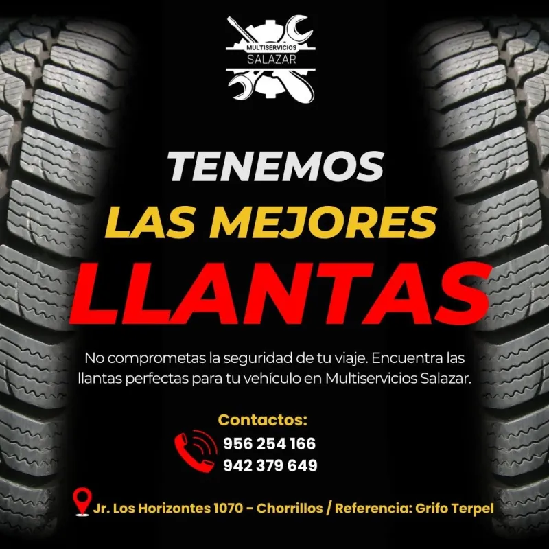 Promoción de venta de llantas en Multiservicios Salazar